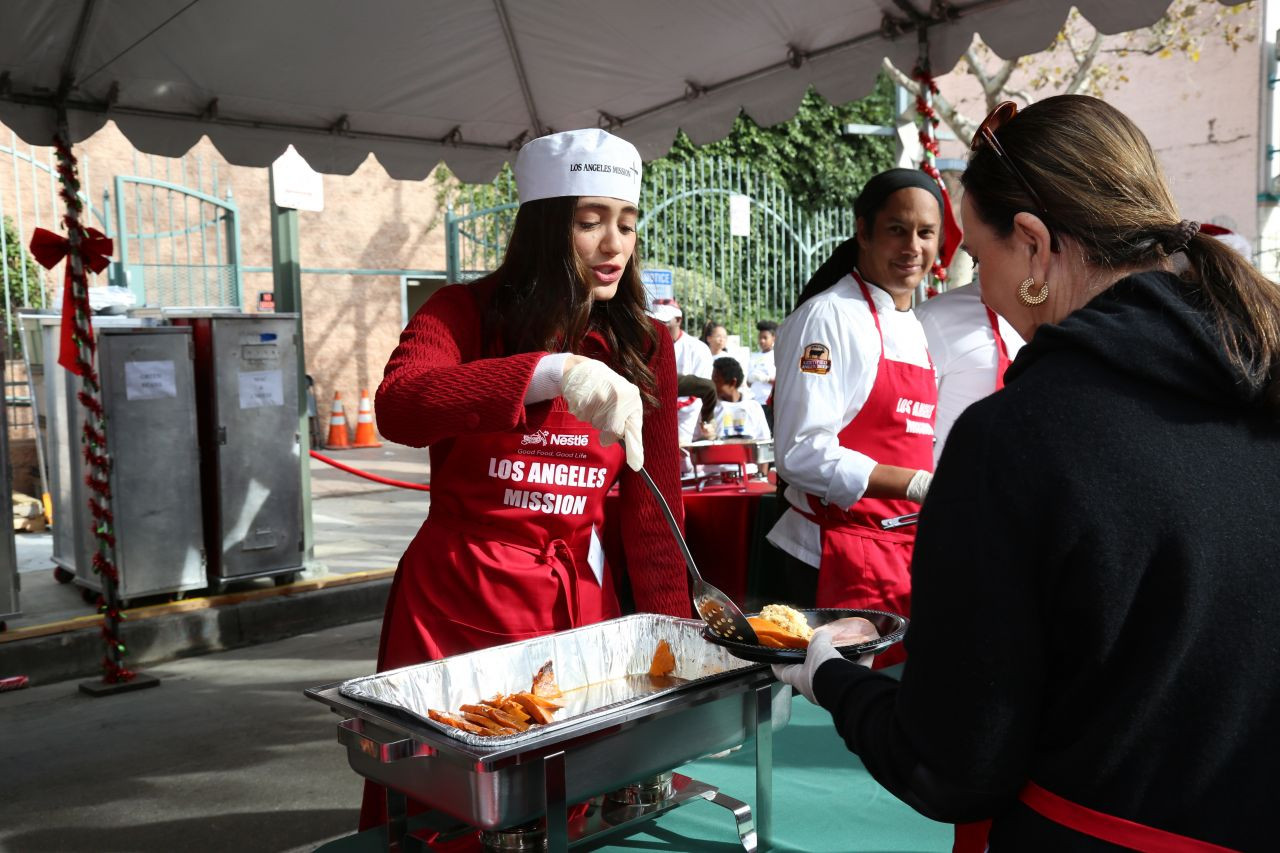Christmas Dinners Los Angeles
 Emmy Rossum Christmas Dinner for The Homeless at The Los