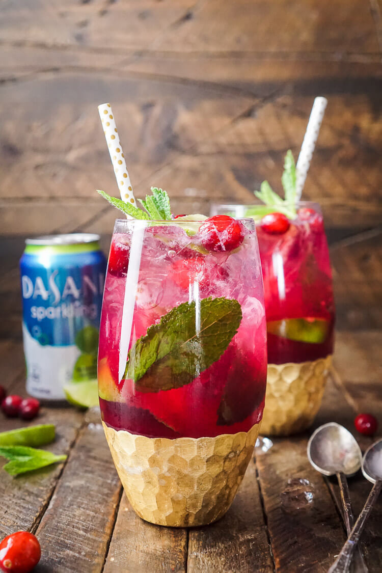 Christmas Drink Recipes
 Cranberry Mojito Punch Sugar & Soul