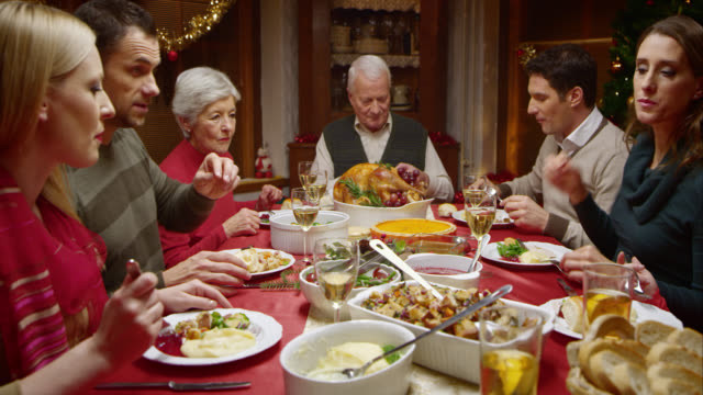 Christmas Family Dinners
 Royalty Free Dinner HD Video 4K Stock Footage & B Roll
