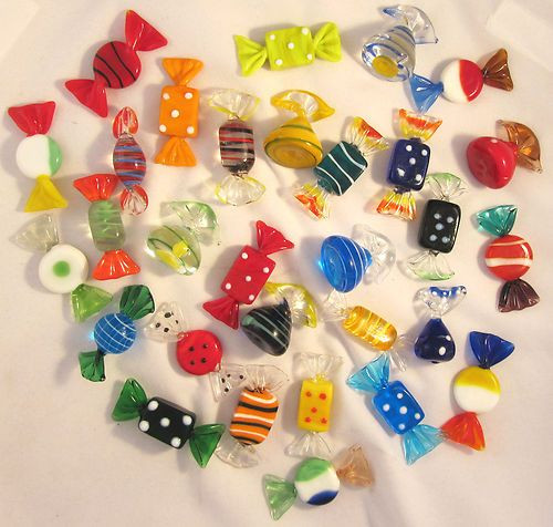 Christmas Glass Candy
 60 Vintage Murano Art Glass Candy Lollies Sweets Can s