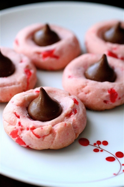 Christmas Kiss Cookies
 Cherry Chocolate Kisses