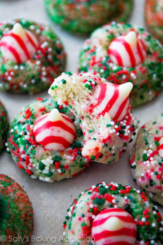 Christmas Kiss Cookies
 Candy Cane Kiss Cookies