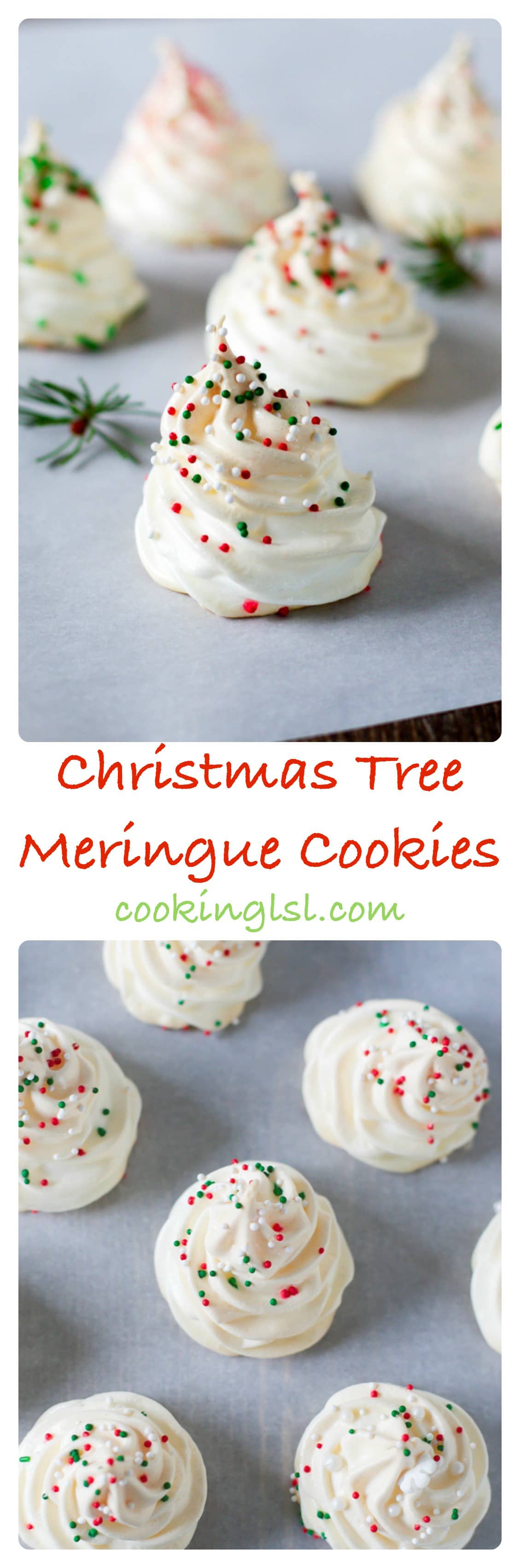 Christmas Meringue Cookies
 Christmas Tree Meringue Cookies