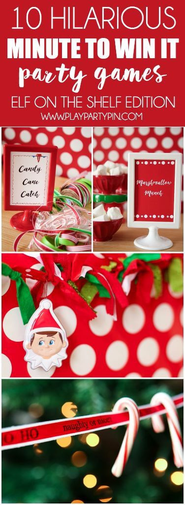 Christmas Minute To Win It Games Candy Cane
 Elf on the Shelf Ideas for Saying Goodbye Play Party Plan