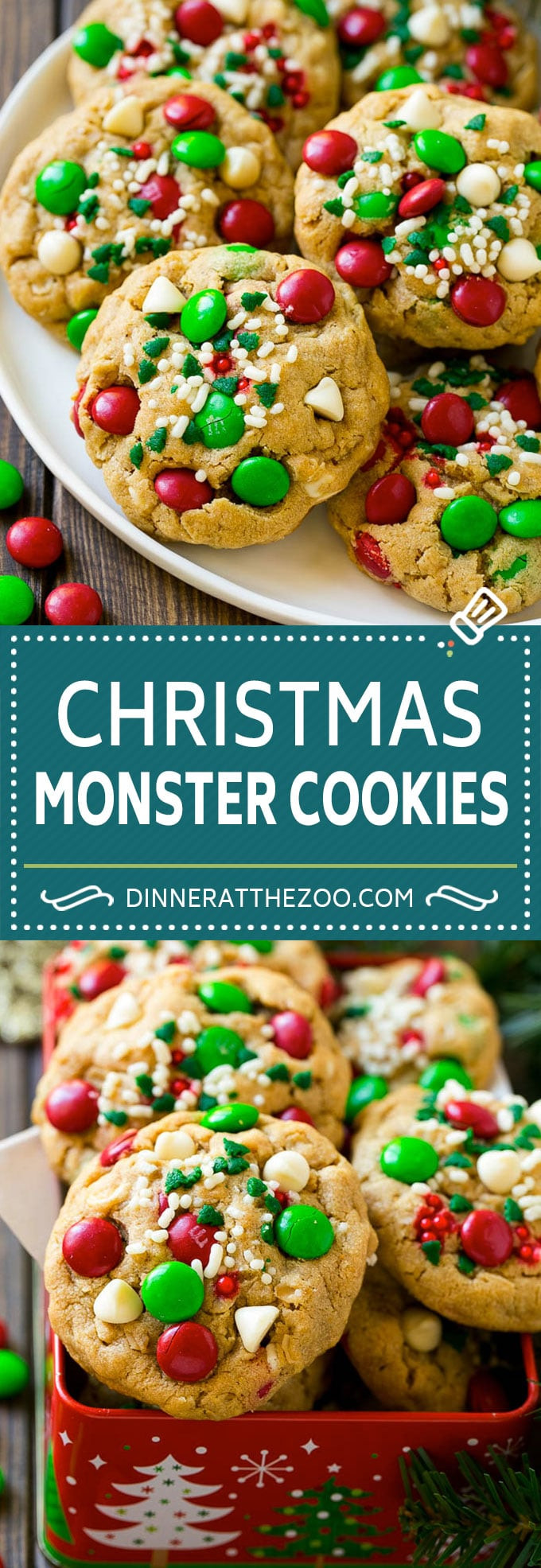 Christmas Monster Cookies
 Monster Cookies Christmas Version Dinner at the Zoo