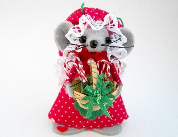 Christmas Mouse Candy
 Items similar to Christmas Mouse Ornament Candy Cane