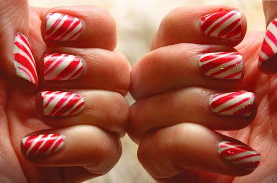 Christmas Nails Candy Cane
 19 Peppermint and candy cane crafts C R A F T