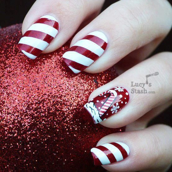 Christmas Nails Candy Cane
 Best 25 Candy cane nails ideas on Pinterest