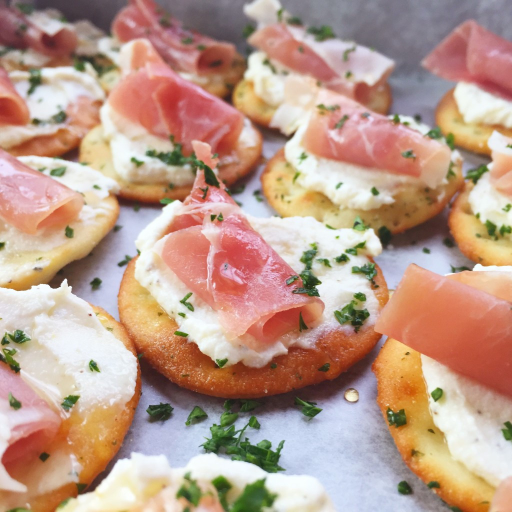 Christmas Party Appetizers Recipes
 Ricotta and Prosciutto Cracker Appetizer Seasonly Creations