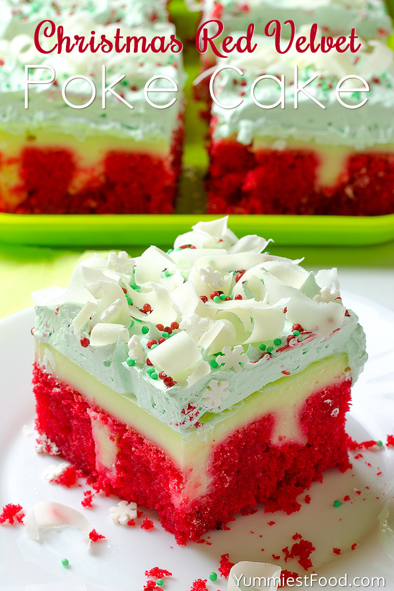 Christmas Poke Cake
 Christmas Red Velvet Poke Cake Recipe from Yummiest Food