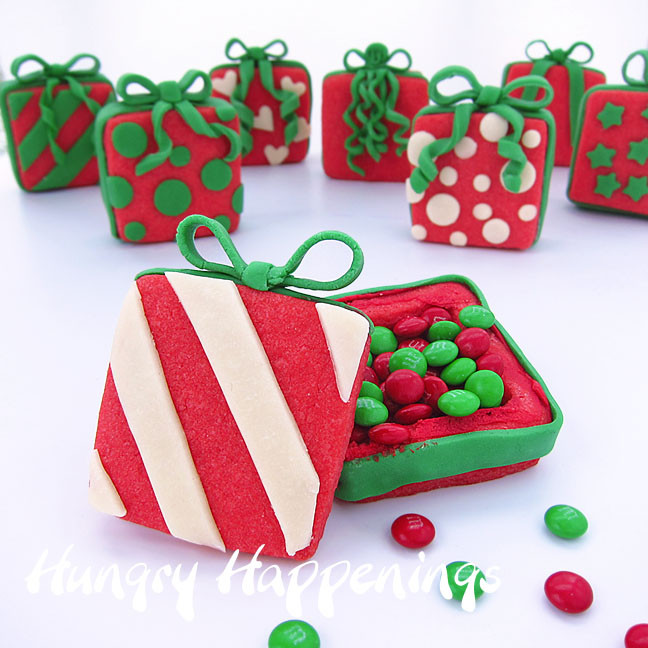 Christmas Present Cookies
 Candy Filled Christmas Present Cookies Hungry Happenings