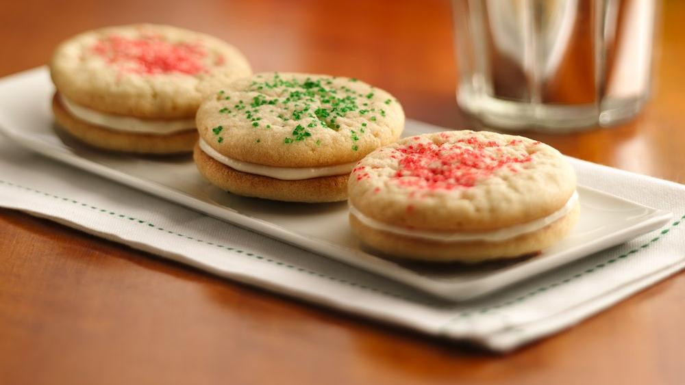 Christmas Sandwich Cookies
 Christmas Sugar Cookie Sandwich Cookies recipe from