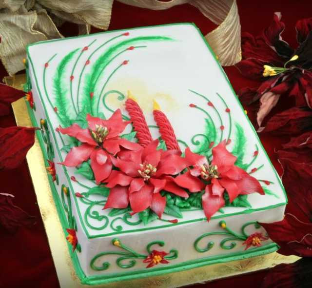 Christmas Sheet Cakes
 Poinsettia Cake