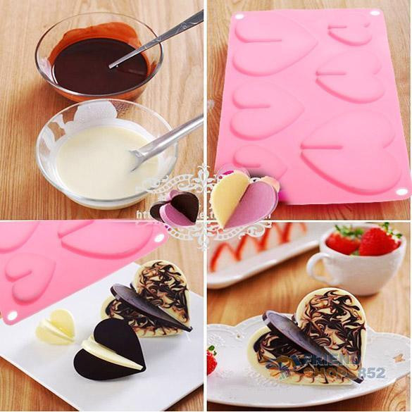 Christmas Silicone Baking Molds
 Hearts Love Silicone Chocolate Mold Baking Bakeware Mould