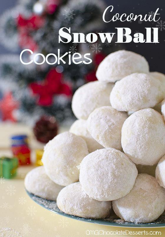 Christmas Snowball Cookies
 Christmas Coconut Snowball Cookies OMG Chocolate Desserts