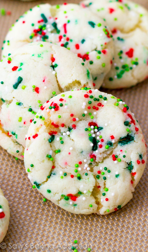 Christmas Sprinkle Cookies
 sugar cookie recipe cake mix