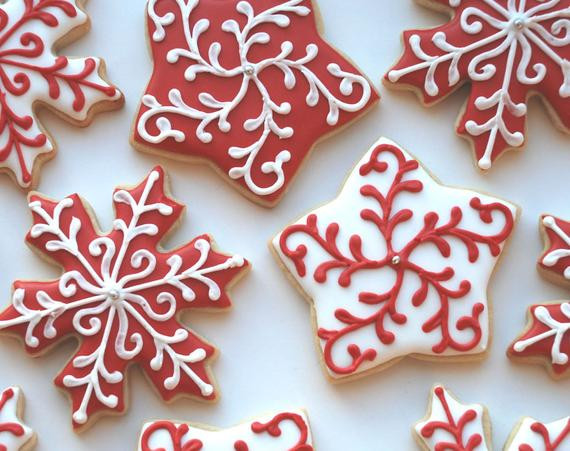 Christmas Star Cookies
 Elegant Christmas Holiday Snowflake and Star Cookies e