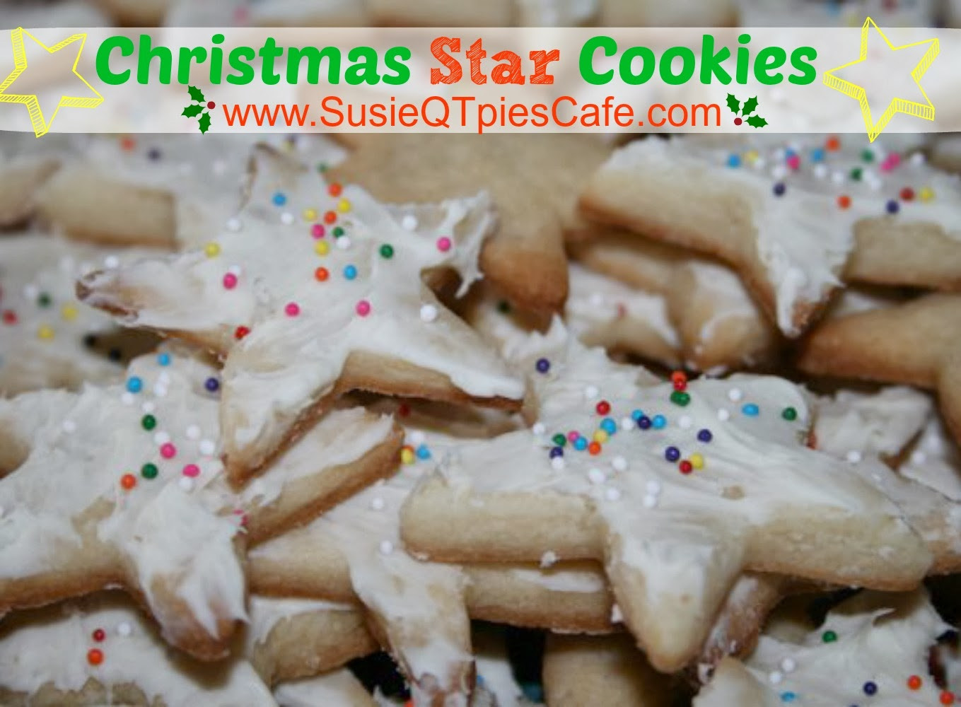 Christmas Star Cookies
 SusieQTpies Cafe Christmas Star Cookies Healthier