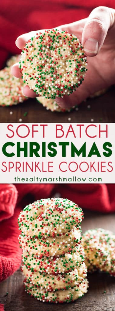 Christmas Sugar Cookies With Sprinkles
 Soft Batch Christmas Sprinkle Cookies The Salty Marshmallow
