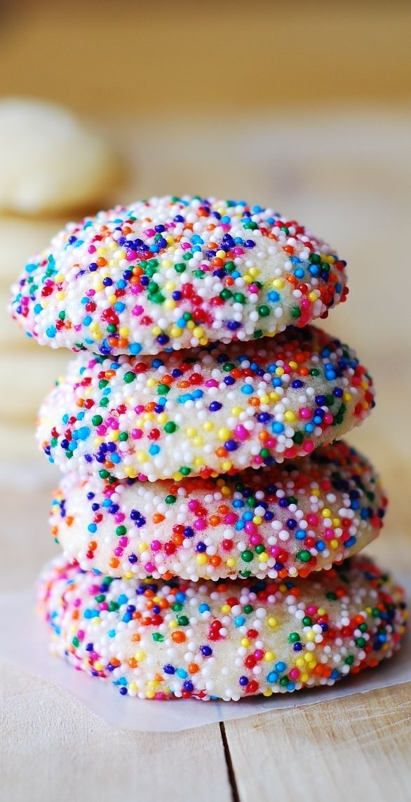 Christmas Sugar Cookies With Sprinkles
 Vanilla sugar cookies with sprinkles Recipe