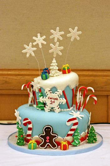 Christmas Themed Cakes
 2 tier round Christmas themed cake By A Cake Life