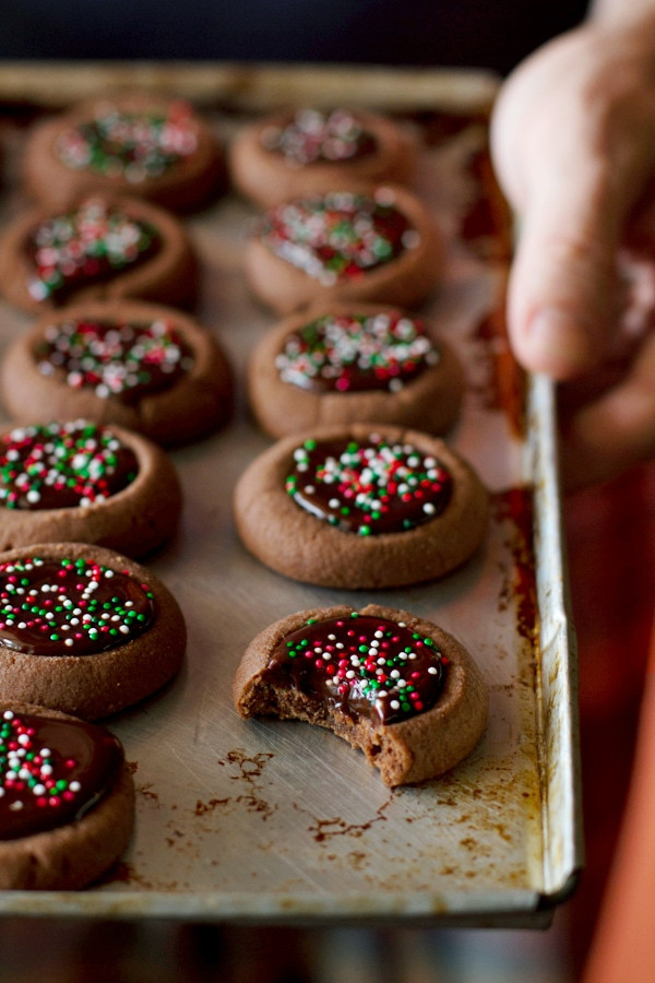 Christmas Thumbprint Cookies
 Mini Chocolate Thumbprint Cookies Pinch of Yum