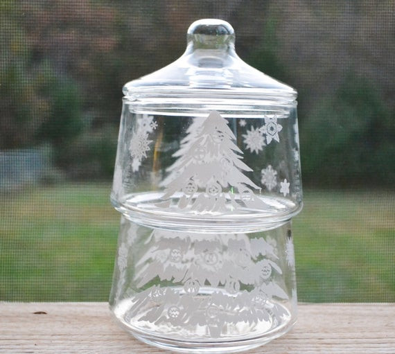 Christmas Tree Candy Jar
 Vintage Christmas Tree Apothecary Jar Candy Jar Christmas