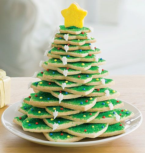 Christmas Tree Cookies Recipe
 Star shaped cookie cutters make a tree So cute From