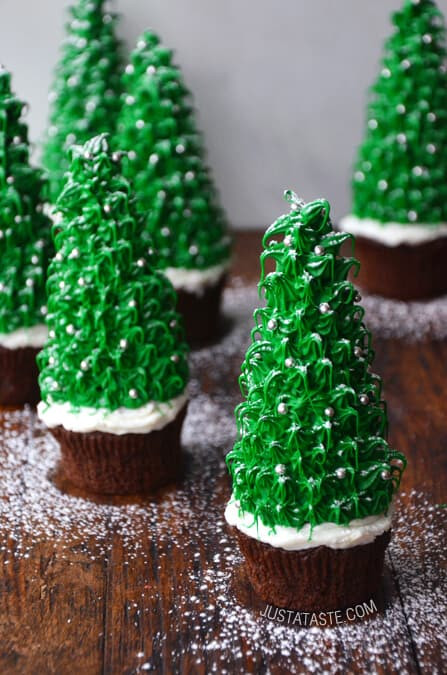 Christmas Tree Cupcake Cakes
 Just a Taste