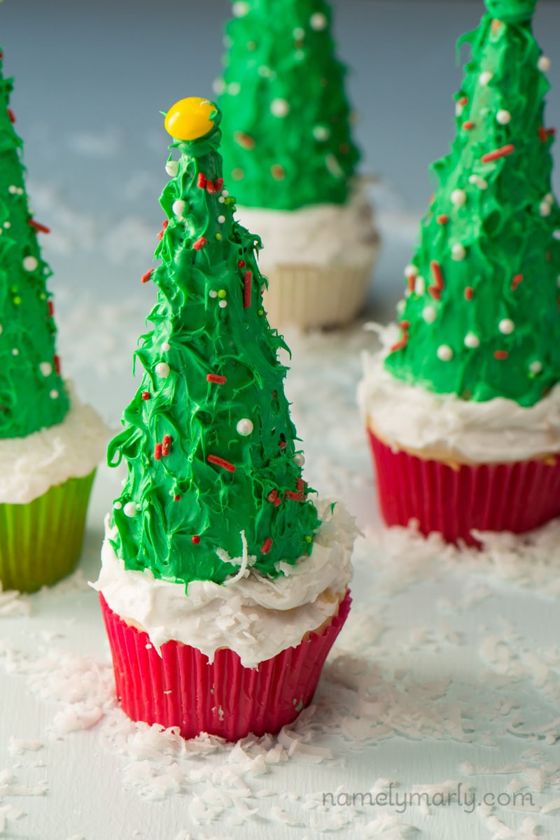 Christmas Tree Cupcakes
 Vegan Christmas Tree Cupcakes Namely Marly