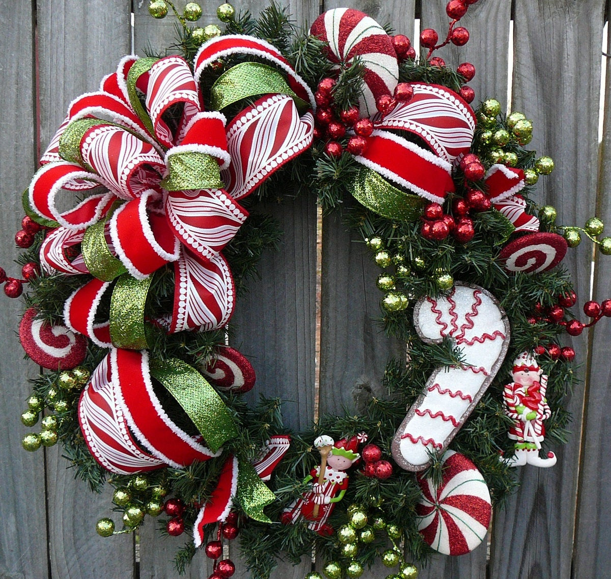 Christmas Wreath Candy
 Christmas Holiday Wreath Candy Cane Wreath for Christmas