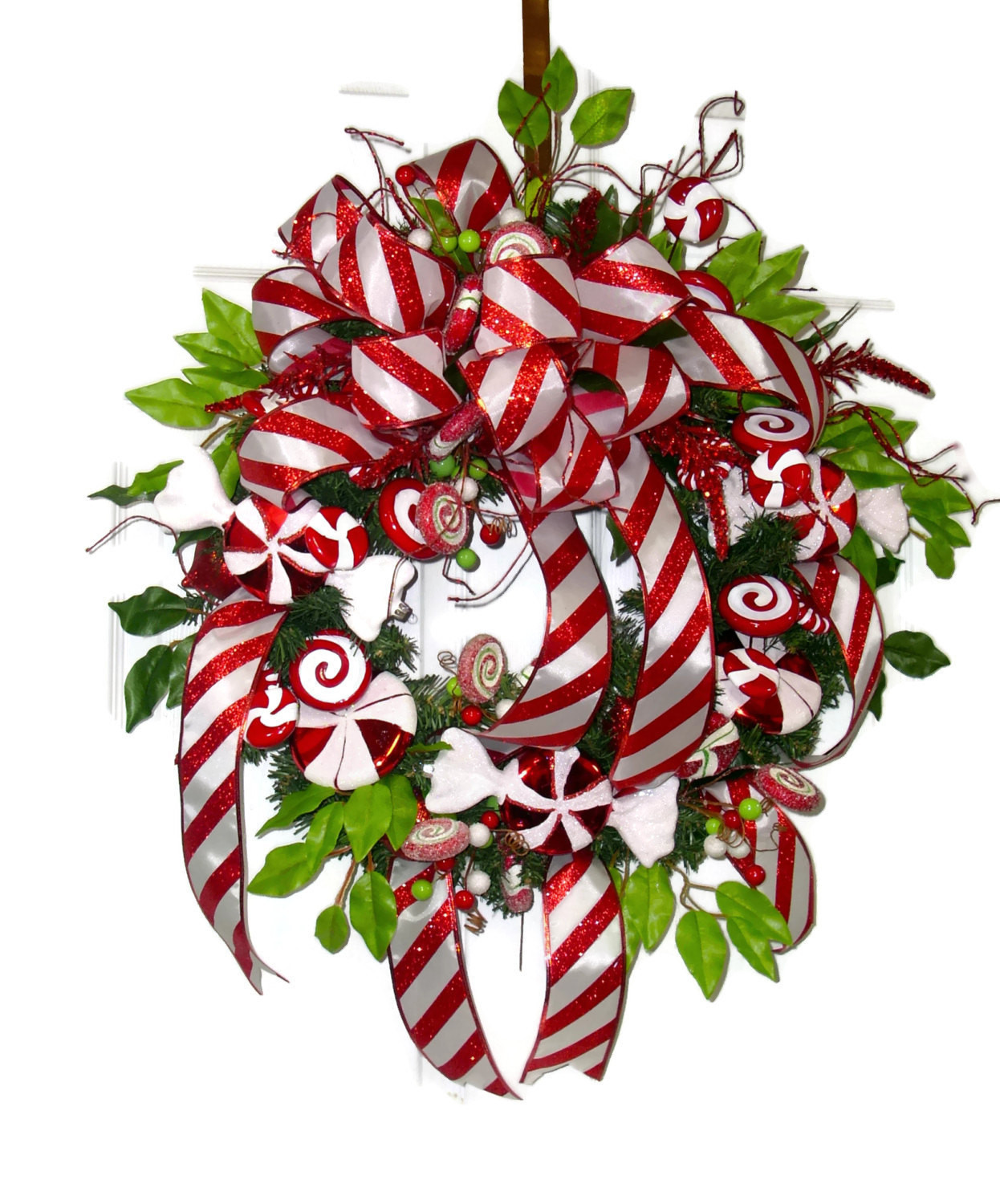 Christmas Wreath Candy
 Candy Cane Christmas Wreath Red and White Christmas Wreath