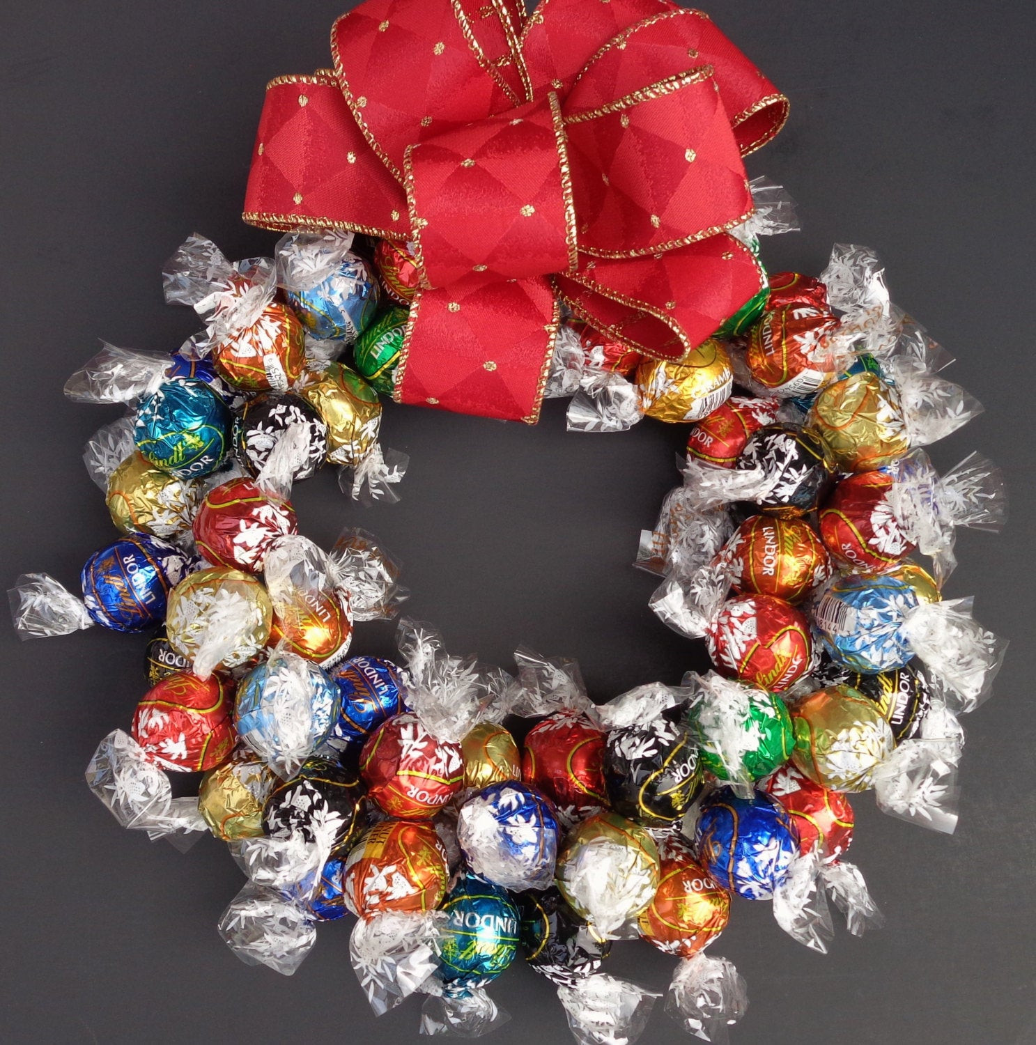 Christmas Wreath Candy
 Chocolate Truffle Candy Wreath Holiday by CandyWreathsbyCarla
