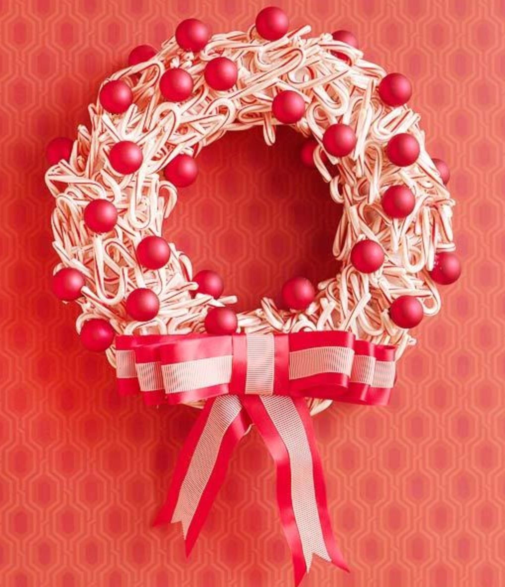 Christmas Wreath Candy
 Candy cane wreath Christmas