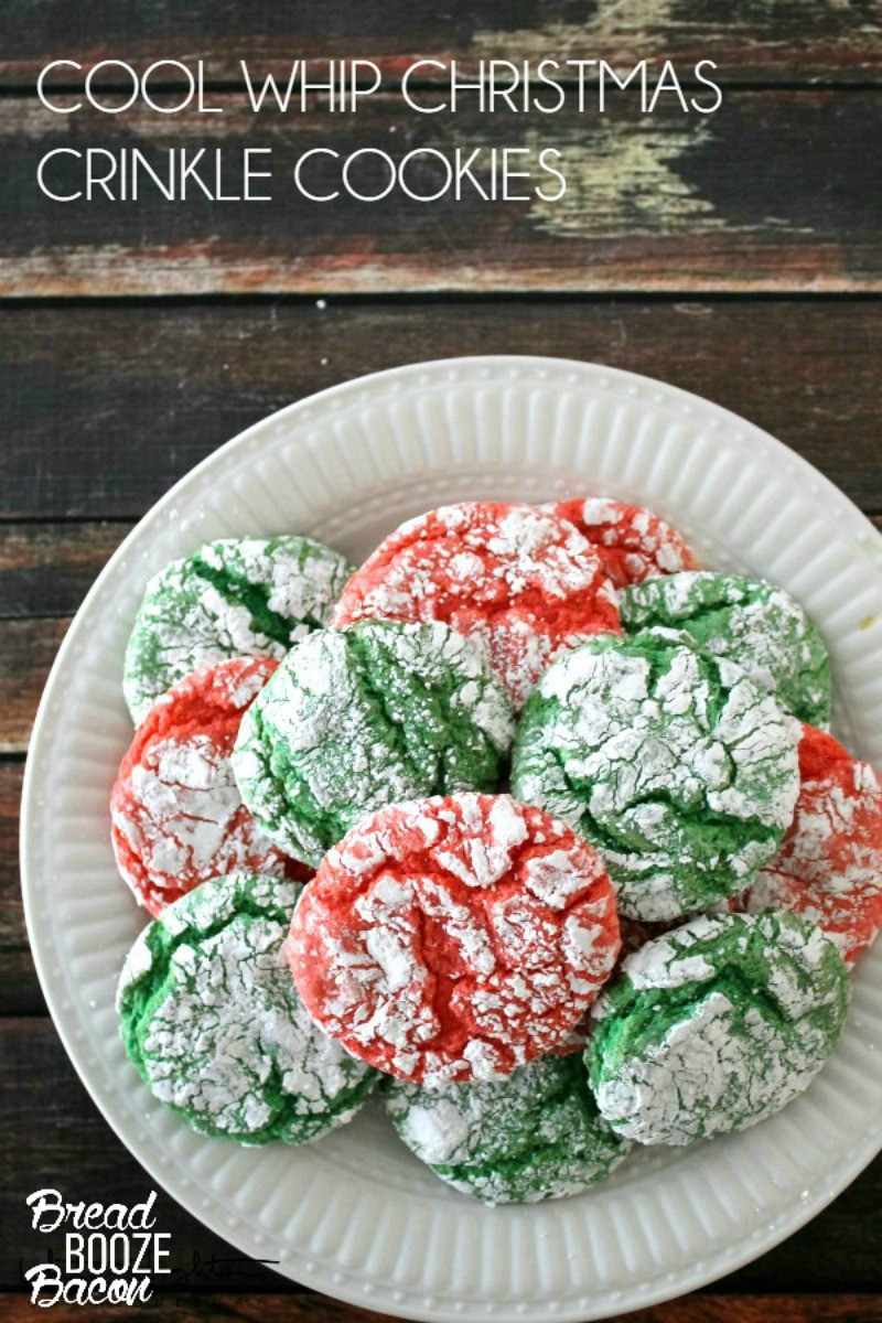 Cool Christmas Cookies
 Christmas Crinkle Cool Whip Cookies Bread Booze Bacon