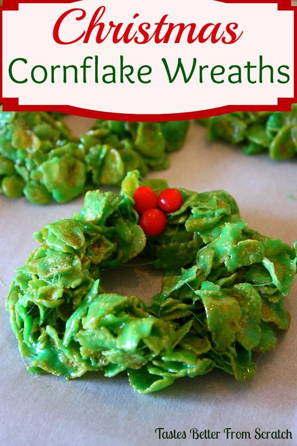 Cornflake Christmas Wreath Cookies With Corn Syrup
 Hot Fudge Sauce