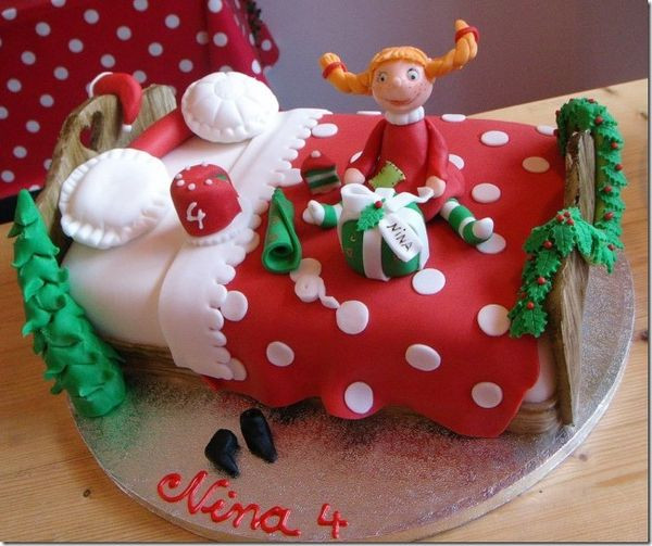 Cute Christmas Cakes
 Cute Pippi Longstocking Christmas Cake Between the Pages