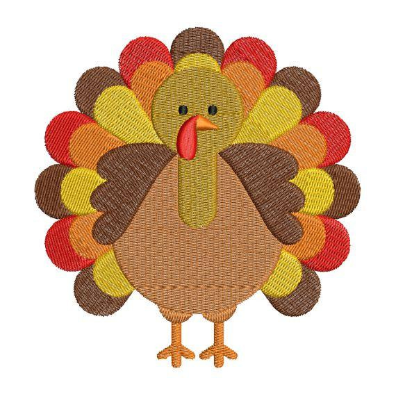 Cute Thanksgiving Turkey
 Cute Turkey Thanksgiving Fall Machine Embroidery Designs 4x4