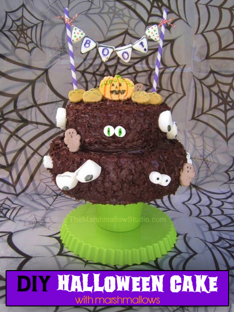 Diy Halloween Cakes
 DIY HALLOWEEN CAKE WITH MARSHMALLOWS