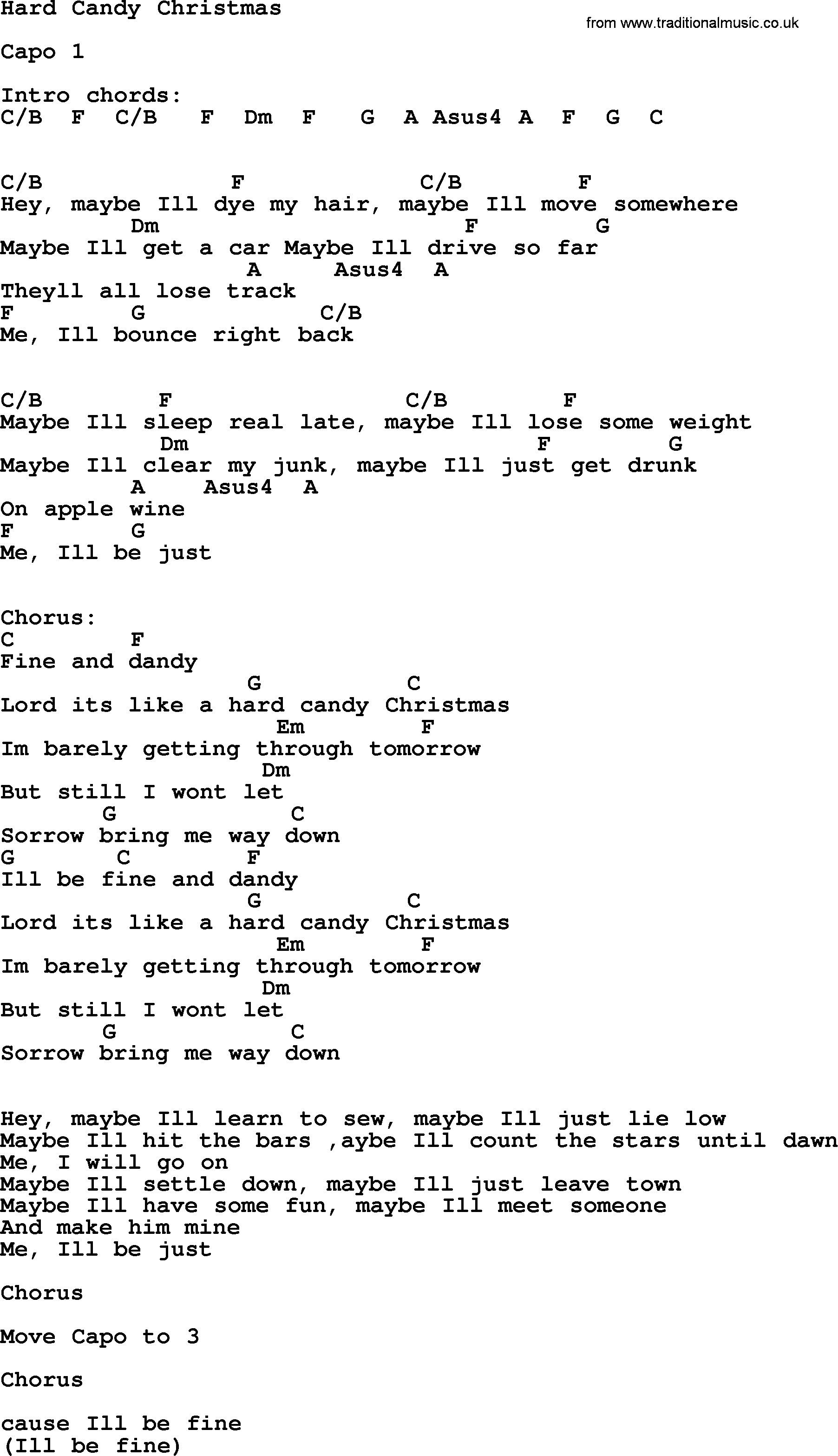 Dolly Parton Hard Candy Christmas Lyrics
 Dolly Parton song Hard Candy Christmas lyrics and chords