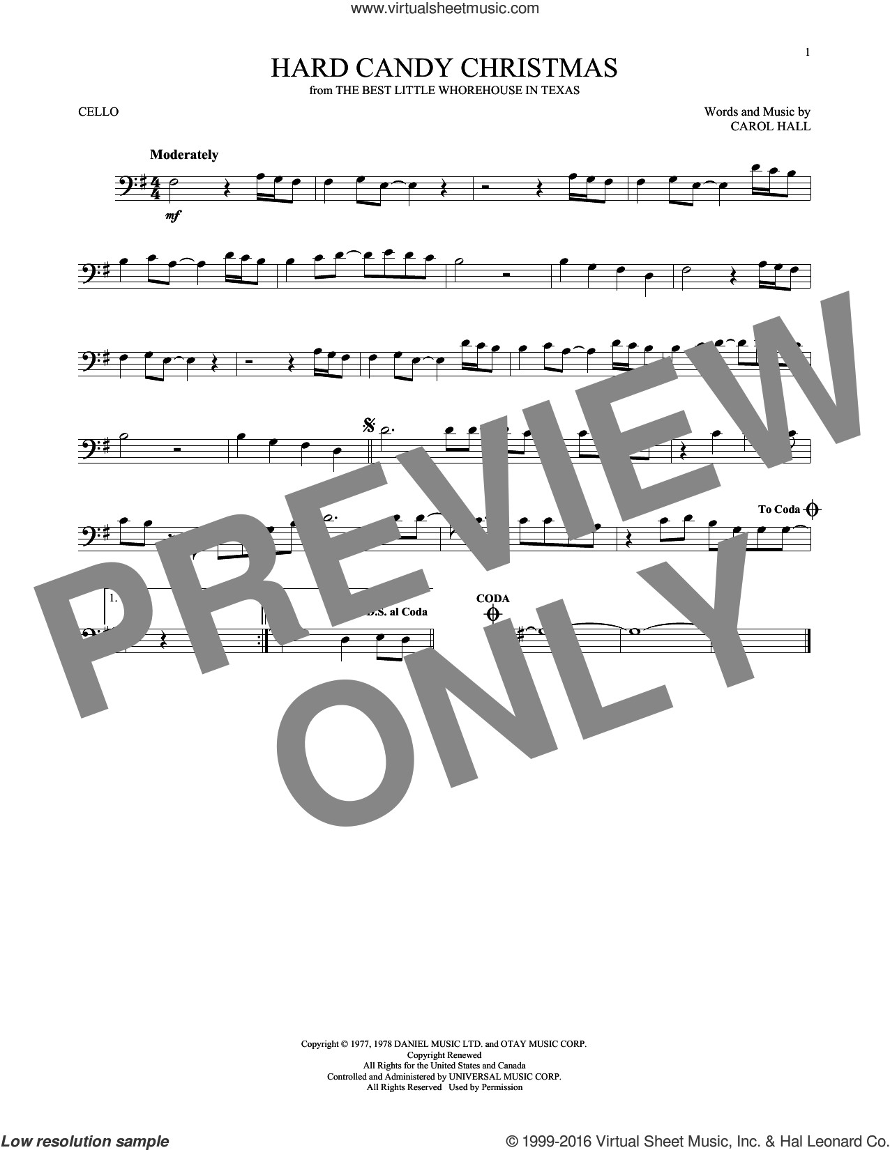 Dolly Parton Hard Candy Christmas Song
 Parton Hard Candy Christmas sheet music for cello solo [PDF]