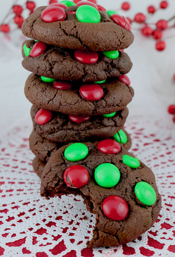 Easy Christmas Cookies And Candy
 Chocolate M&M Christmas Cookies Two Sisters