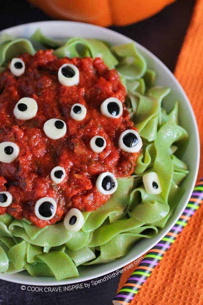 Easy Halloween Dinners
 Eyeball Pasta Halloween Dinner Idea Spend With Pennies