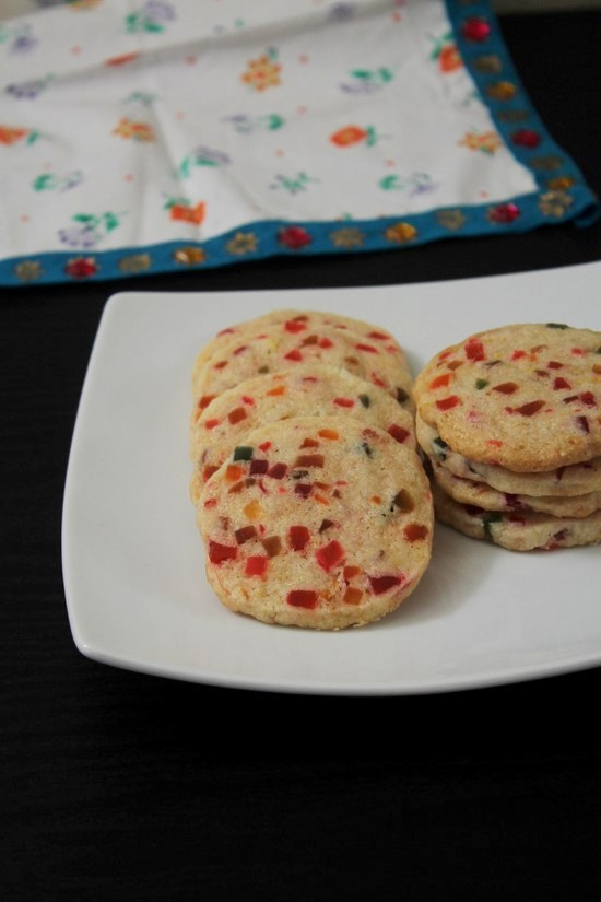 Eggless Christmas Cookies
 Eggless Tutti Frutti Cookies Recipe
