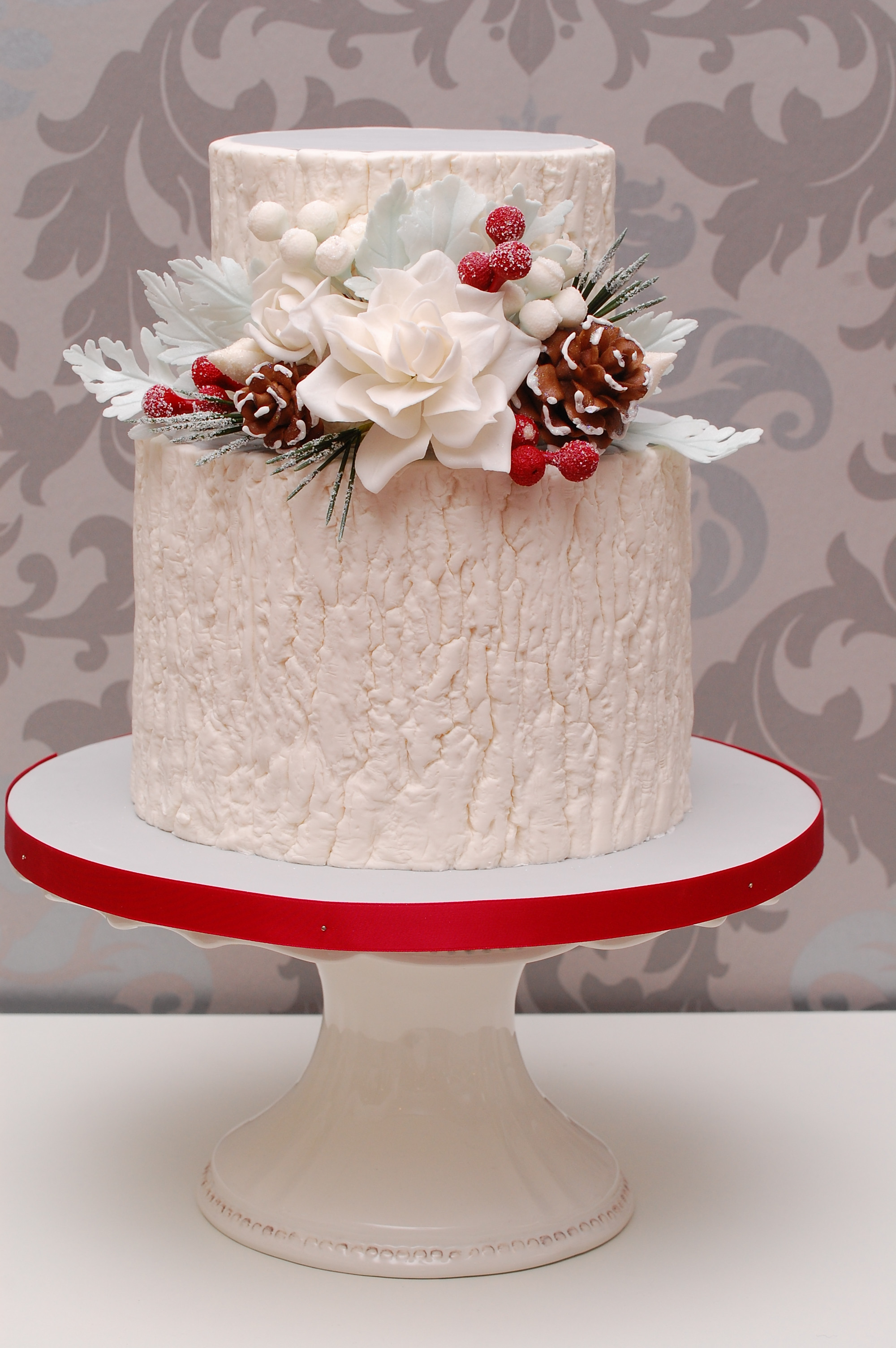 Elegant Christmas Cakes
 Merry Little Christmas Wedding Satin Ice