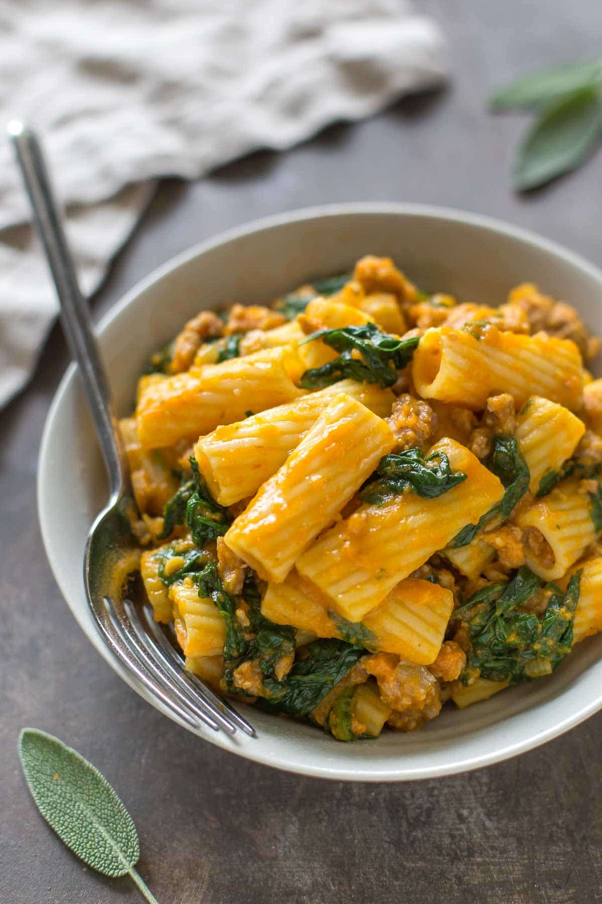 Fall Italian Recipes
 Pumpkin Rigatoni with Italian Sausage & Spinach Simply