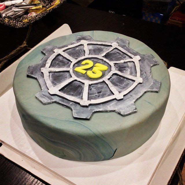 Fallout Birthday Cake
 Fallout New Vegas or just 3 Vault Tec Cake Inspiration