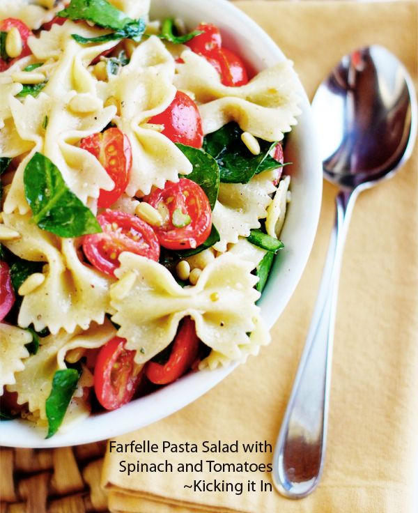 Farfalle Pasta Recipes Vegetarian
 Farfalle Pasta Salad with Spinach and Tomatoes