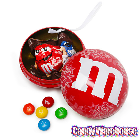 Filled Christmas Candy
 M&M s Candy Filled Tin Christmas Ornaments 12 Piece