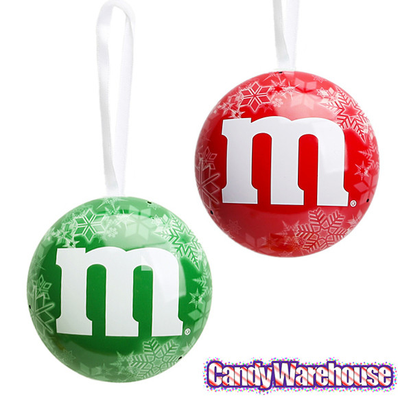 Filled Christmas Candy
 M&M s Candy Filled Tin Christmas Ornaments 12 Piece